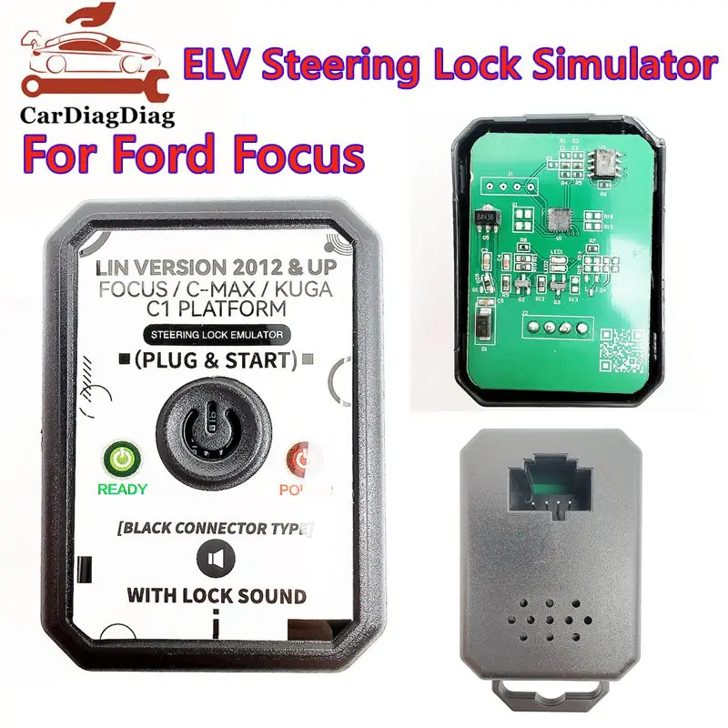 Simulador de bloqueo de dirección ELV para Ford Focus C-Max Kuga Plataforma C1 2012 y posteriores, emulador con sonido de bloqueo, fácil de operar