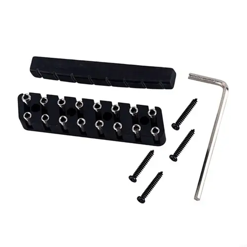 Tuerca de bloqueo de guitarra eléctrica, tuerca de bloqueo de cuerda de guitarra de hueso de camello de Metal, juego de almohada de Piano sin cabeza de 6 cuerdas, 7 cuerdas y 8 cuerdas