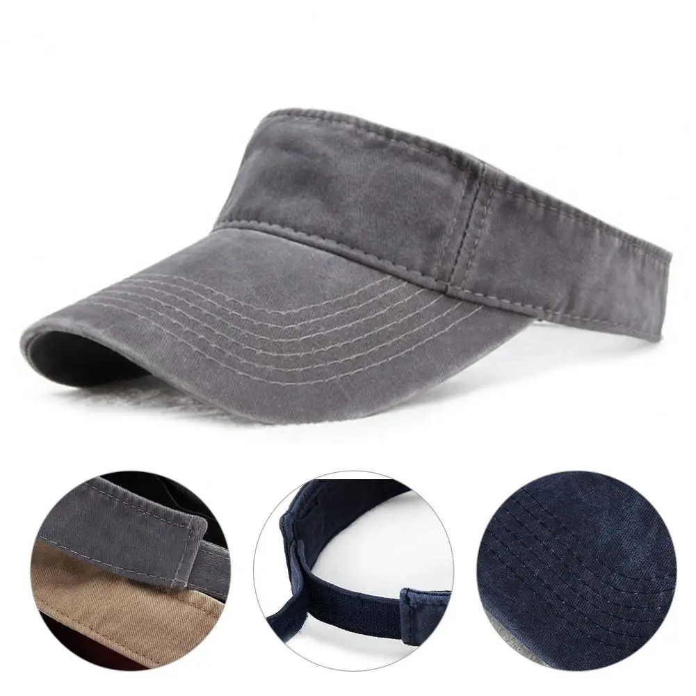 Running Cap Denim Sun Hat All match Solid Color Empty Top Baseball Hat for Outdoor Sports UV Sun Hats for Men Women