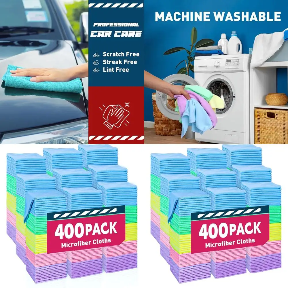 

Набор из 400 салфеток из микрофибры, 5 разных цветов, 30x30 см, для автомобиля и дома