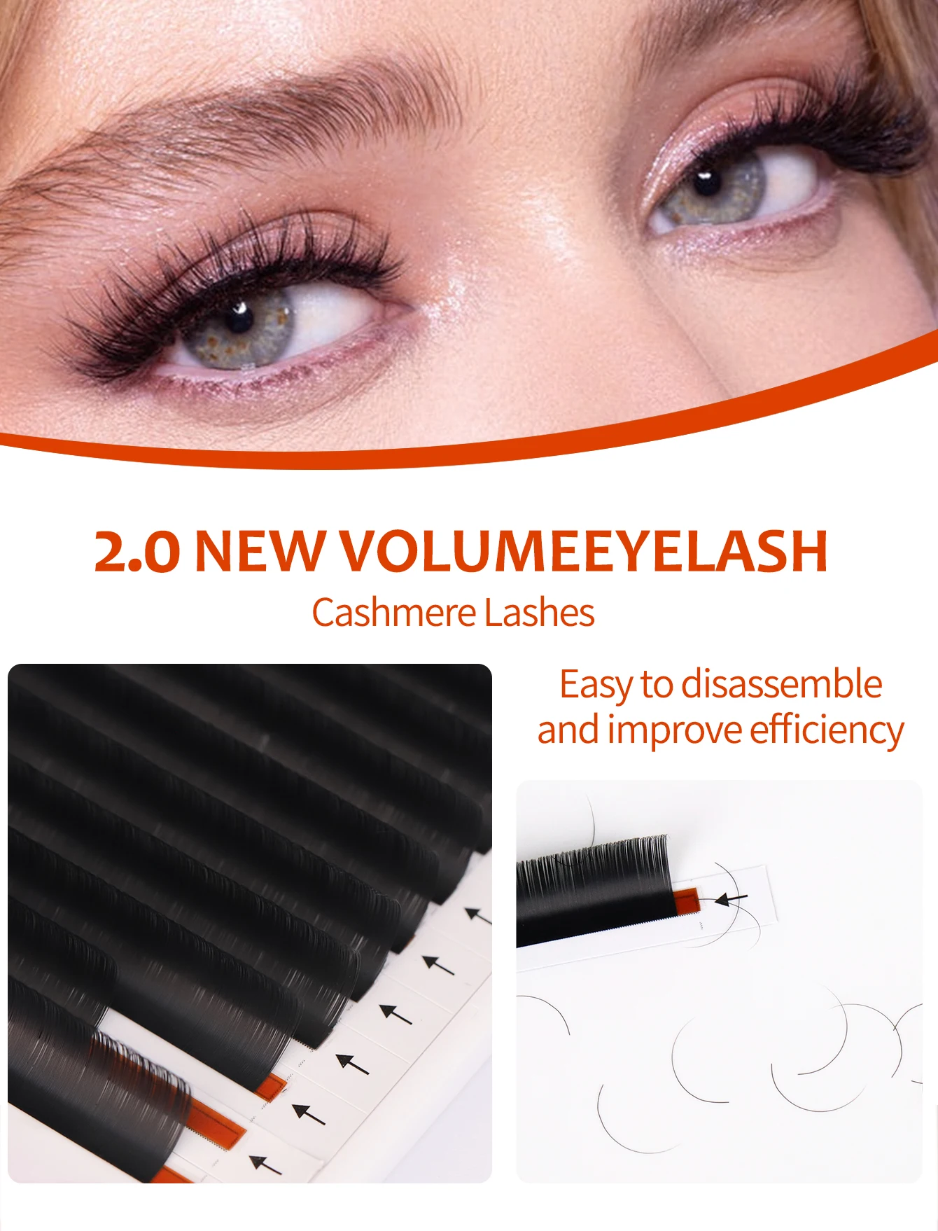 Lashprofessor Cashmere Eyelashes Extension Ultra Matte Black Premium Volume Eyelashes Faux Mink Normal Fanning Lash