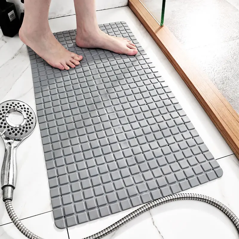 Bathroom Anti-slip Mat PVC Thick Non-slip Large Bath Mat Safety Suction Cup Massage Shower Mat Bathroom Accessories Sets