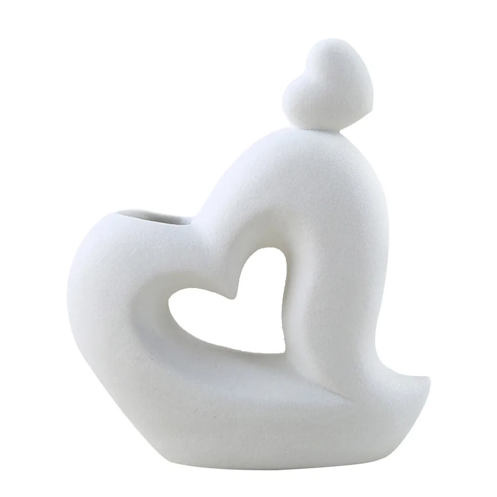 Ceramic Flower Vase – Artistic Abstract Desktop Vase for Home Decor, Living Room, Office, Wedding Centerpiece