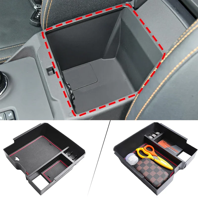 

For Ford Ranger & Ranger Raptor Electric handbrake Version Car Accessories Central Armrest Storage Box Gear Shift Tray Organizer