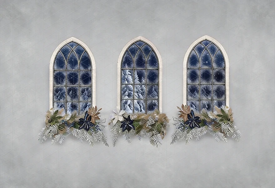 Christmas Window Backdrop Comfort And Joy View Kids Adult Photography Props Child Baby Photocall Backgrounds