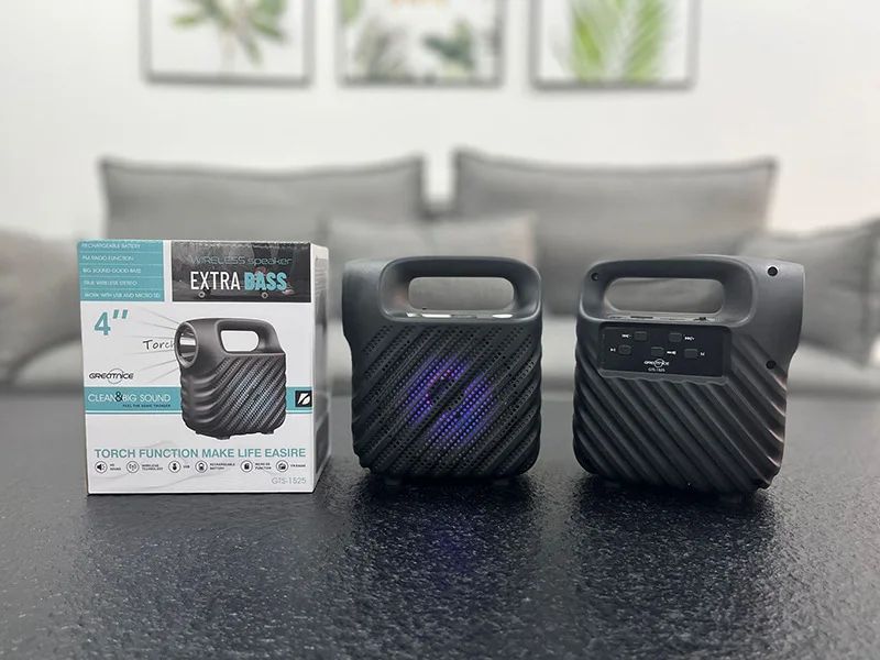 GTS-1525 Hot Selling Cheap Outdoor Wireless Flashlight Audio Mobile Portable LED Color Lights Bluetooth Speaker