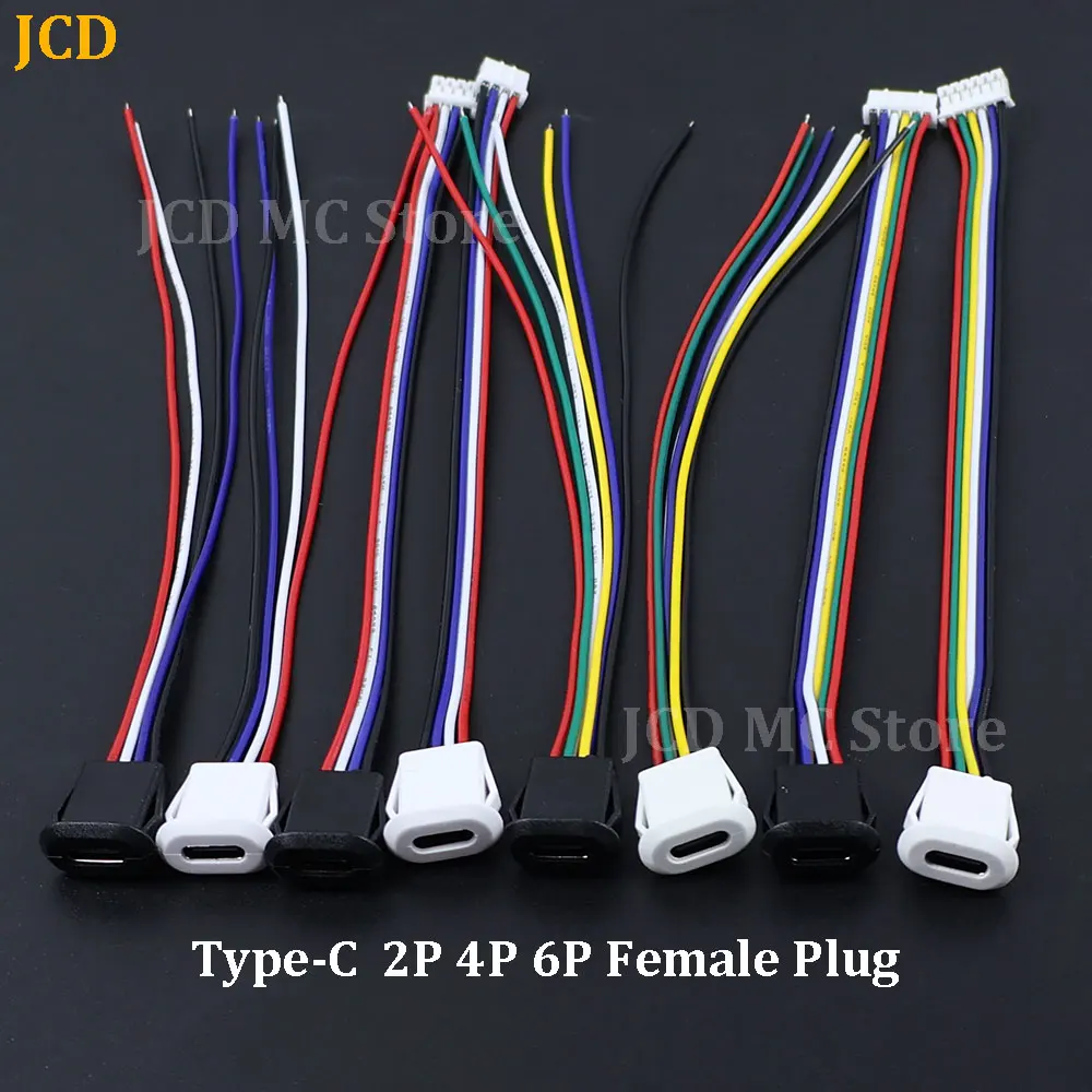 2/4/6P USB-C Charger Plug Socket Type-C Jack Female Type-C With Card Buckle High Current Fast Charging Jack Port USB-C Connector