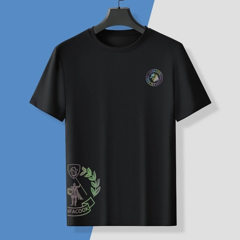 

High-quality cotton loose T-shirts for summer 2025 casual short-sleeved printed couple fashion tops for men and women