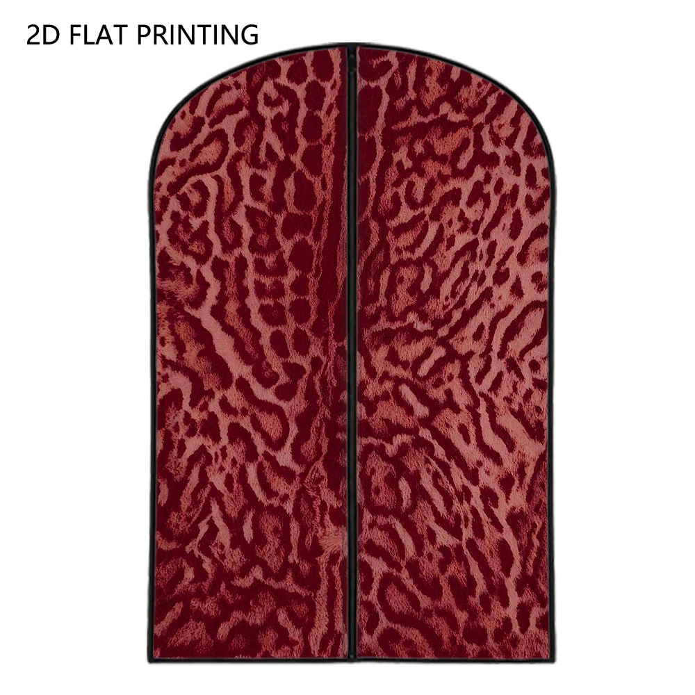 1pc red leopard Compressed Dust Cover Clothes Compression Hanging Storage Bag Household Wardrobe Organizer