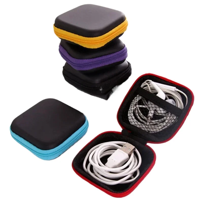 Travel Storage Bag Coin Purse Hard Case for Earphone Package Zipper Bag Portable Travel Cable Organizer Storage Earphone Bag