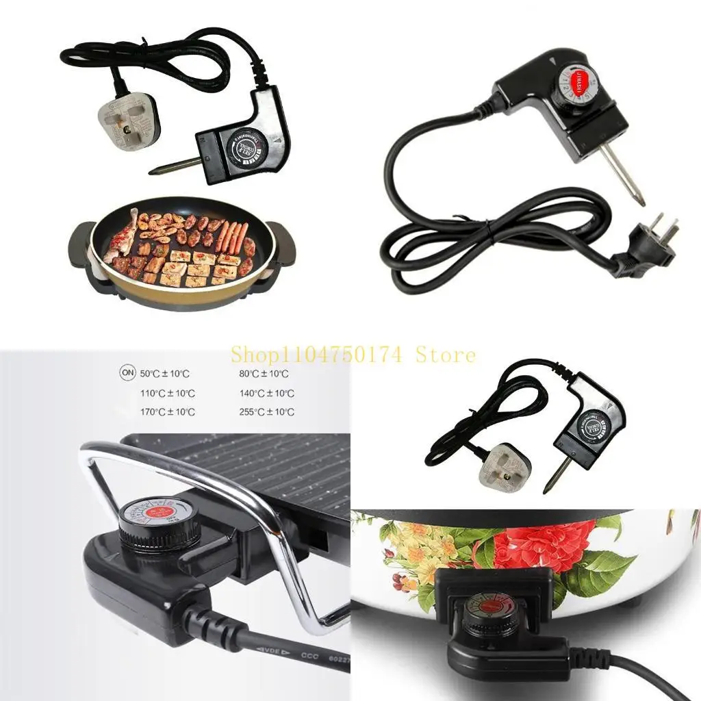 US/UK/EU/CN Plug Adjustable Power Cord with Automatic Regulator for Electric Baking Pan Electric Heating Pot Pin Plug top sale