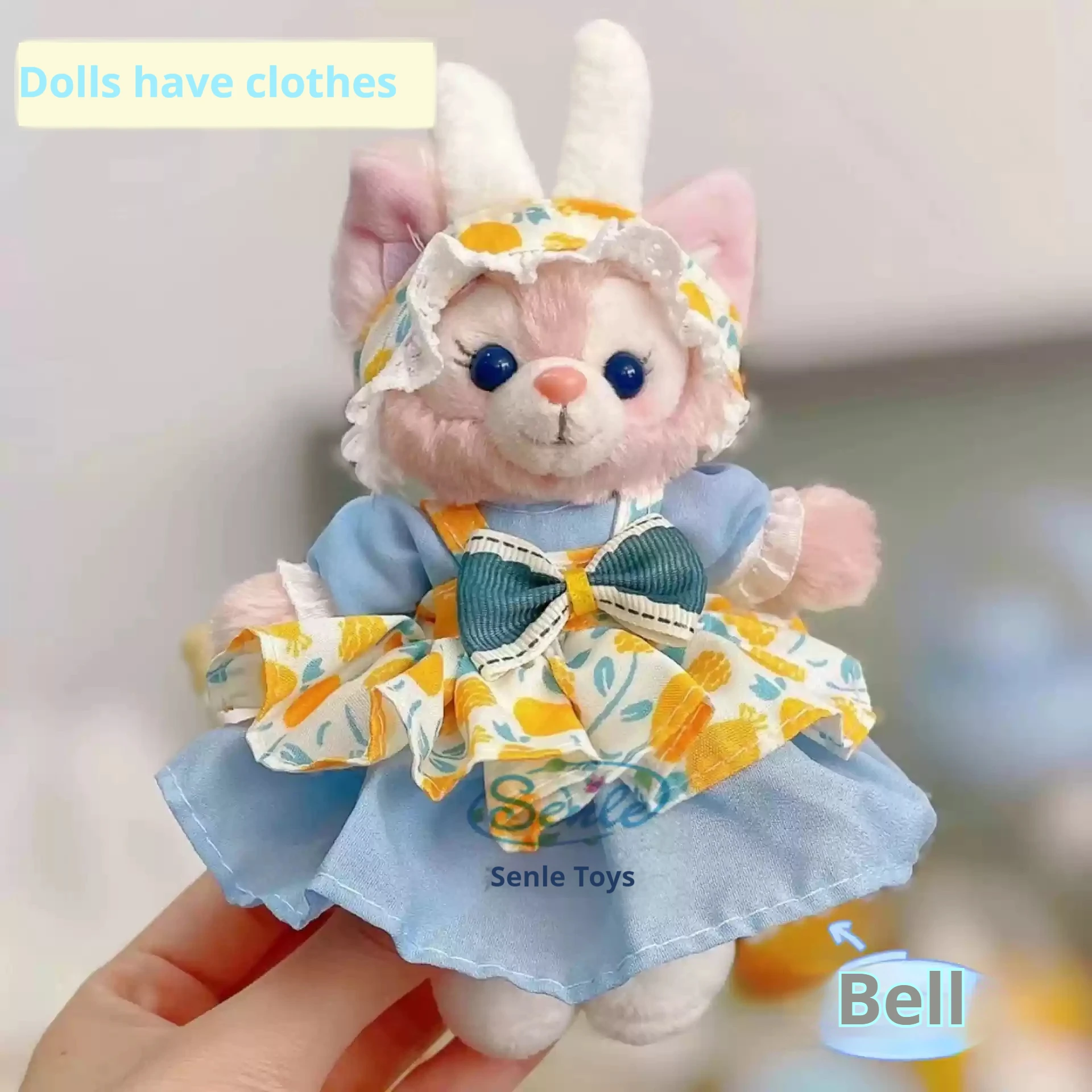 Disney Kawaii Linabell Fox จี้ตุ๊กตาการ์ตูนตุ๊กตาพวงกุญแจ Duffy ของขวัญเพื่อนโรงเรียนกระเป๋าอุปกรณ์เสริมของเล่นสร้างสรรค์เด็กผู้หญิง