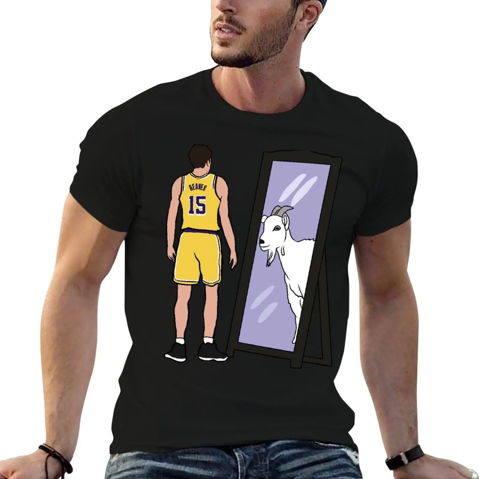 

Austin Reaves Mirror GOAT T-Shirt t shirts for man cotton soft t shirt man casual t shirts for man graphic tees T-Shirt