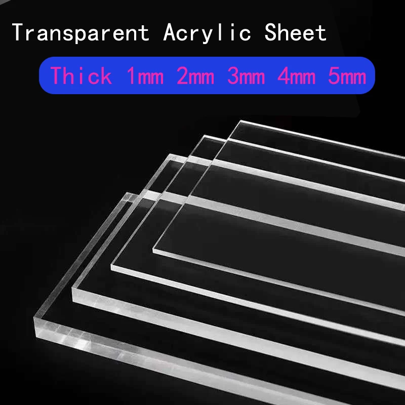 Thick 1/2/3/4/5mm Hard High Transparent Acrylic Sheet Clear PMMA Plate Organic Glass Plastic Sheet for DIY Partition Display Box