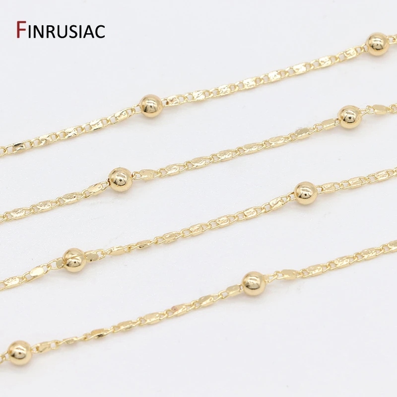 

Цепочки из латуни с позолотой 14K для изготовления ожерелий, браслетов, аксессуары для создания украшений своими руками