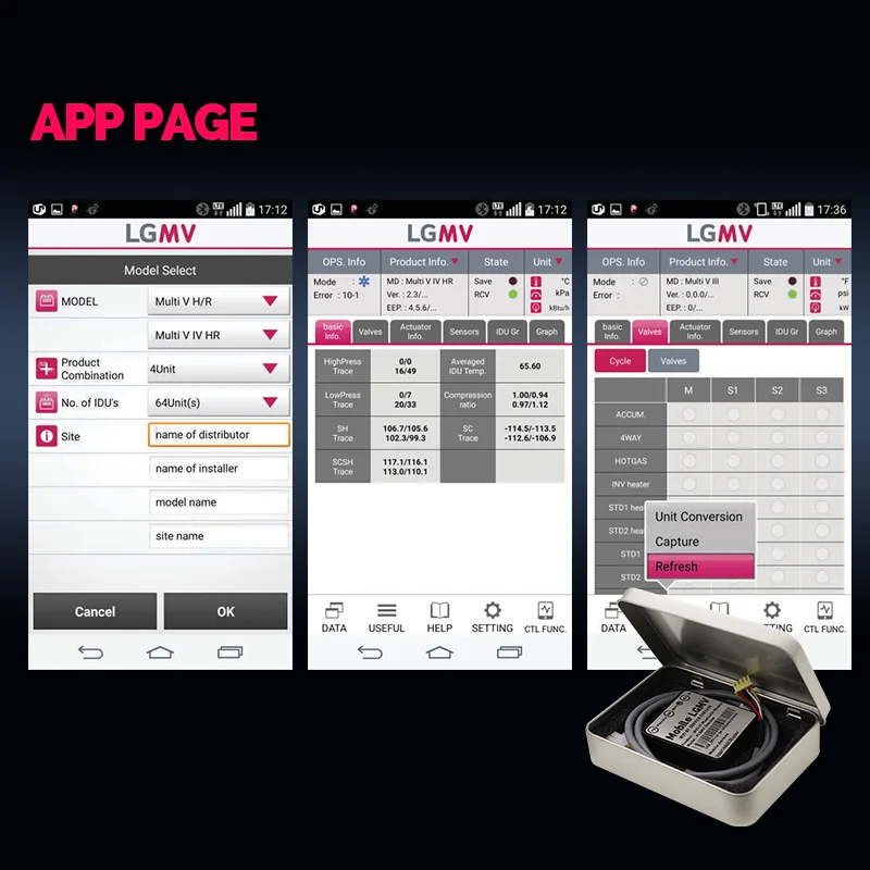 New Mobile LGMV Monitoring View PLGMVW100 Support Android IOS System for Inspect Diagnosis and Monitor LG Units Easily