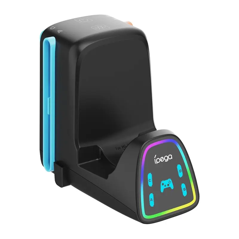 Ipega Magnetic Charging Dock For Switch 2 With RGB Lighting Effect 9-In-1 Charging Station For NS1/For NS2 Pro Controllers