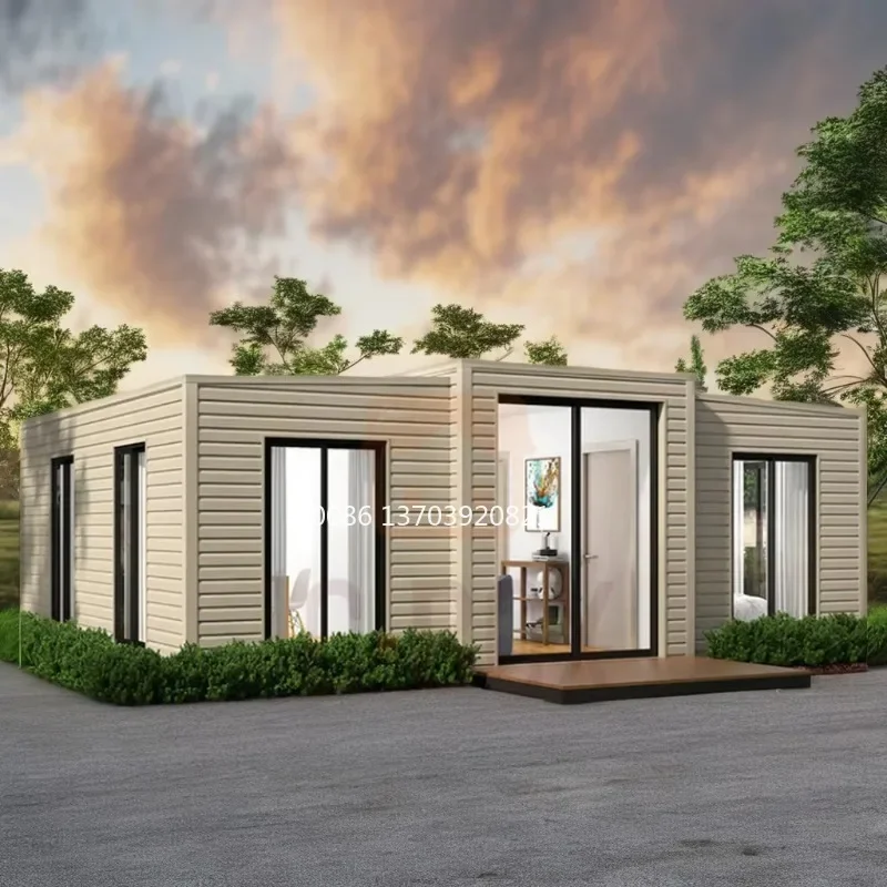 Eco-Friendly Prefab Expandable Container House Low-Cost 20ft 40ft Steel Sandwich Panel Living Office Hotel Villas Hospitals