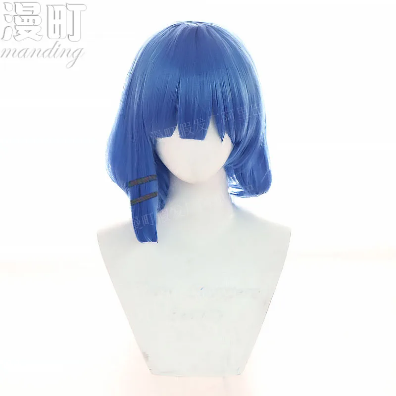 Anime Lonely Rock! Yamada Cool cosWig Peluca de estilo Micro Roll azul