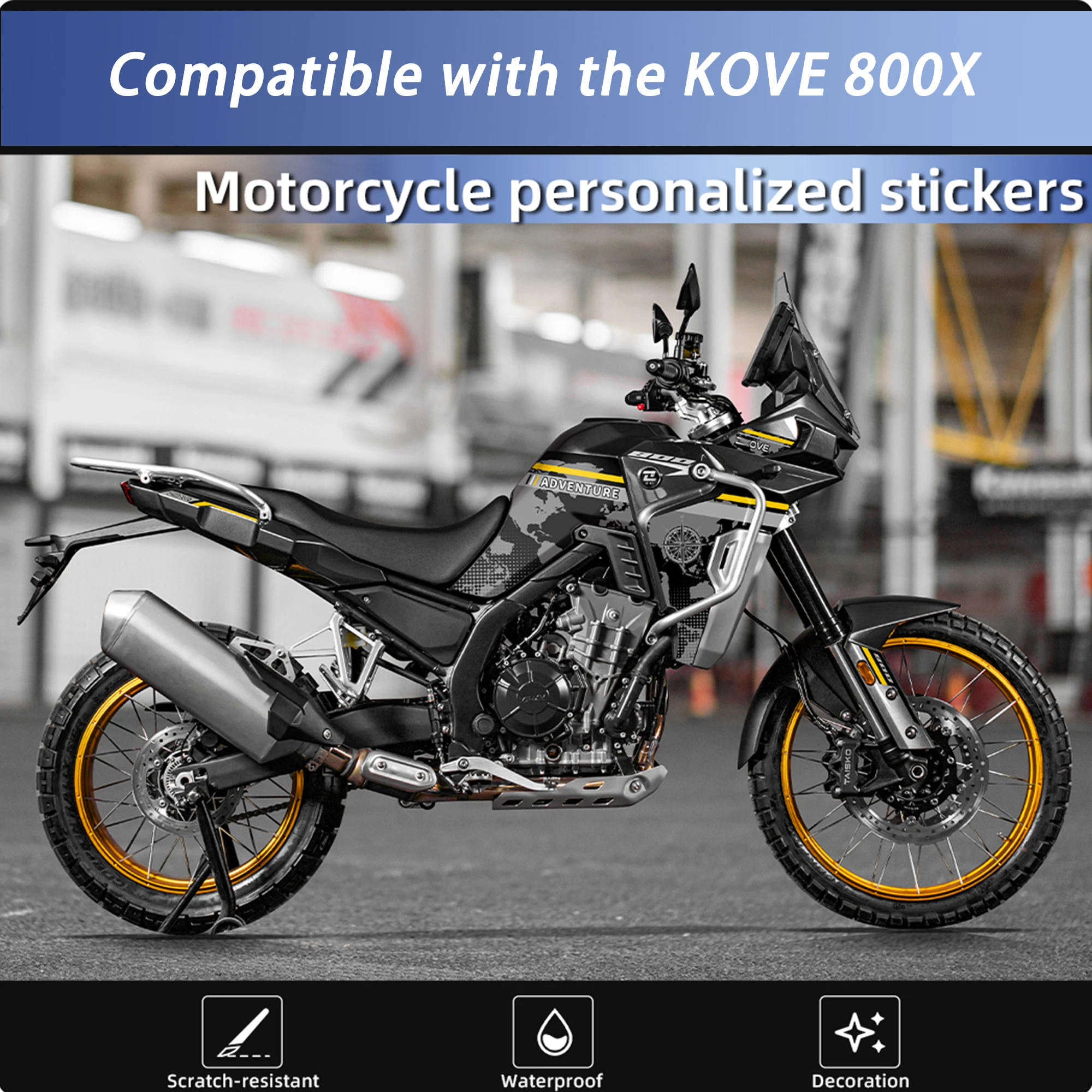 Motorcycle Full Body Decals Stickers Waterproof Graphics Kit Compatible with KOVE 800X Scratch Cover Protective Vinyl Decoration