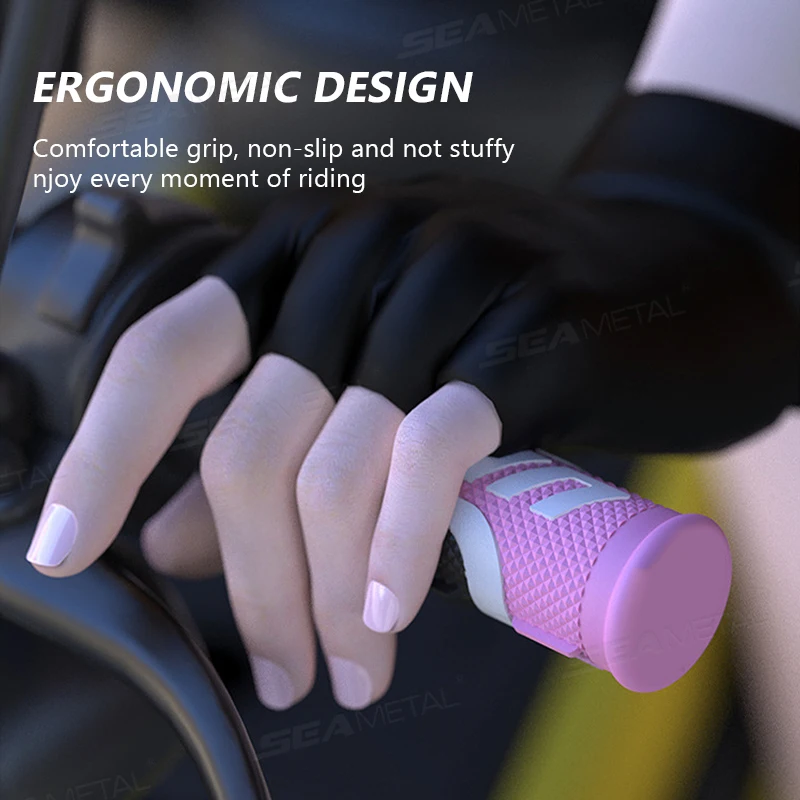SEAMETAL 22mm 24mm Universal Motorbike Handle Bar Grips Anti Slip Rubber Shock Absorbing Comfortable Handle Bar Grip for Scooter