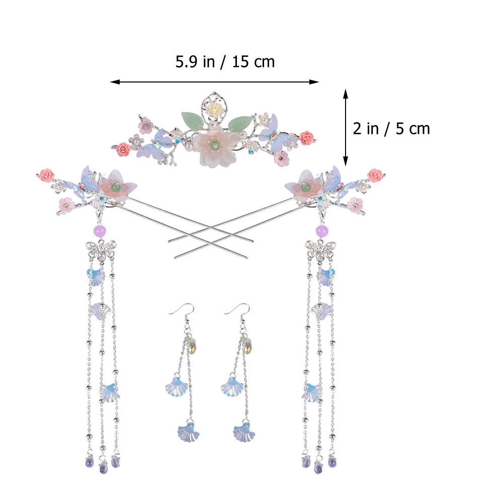 

Alloy Hairpin Set Bobby Pins for Women Bun Long Tassel Stick Chopsticks nament Wedding Party Hair Styling Accessories Chinese