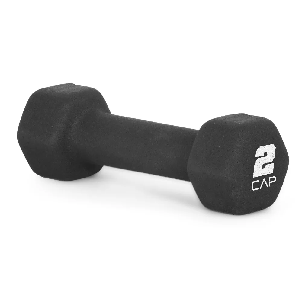 Neoprene Dumbbell 2 Pound Black Free Weight for Exercise Strength Training Home Gym Fitness Workout Equipment Hand Grip Muscle Building