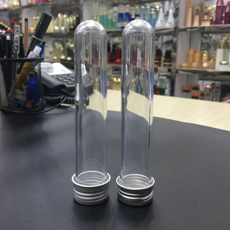 20 Pcs Lab 30ml PET Test Tube Bottle Transparent Cylindrical Plastic Refillable Bottle For Mask Candy Data Line 25*110mm