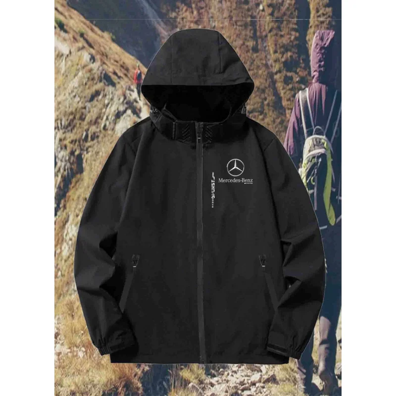 

Mercedes-benz UPF100 + Men's autumn windbreaker with pocket zipper, sun protection jacket, UV ultra-light breathable fabric