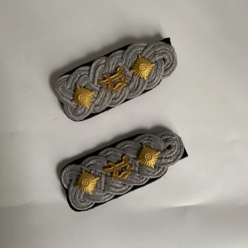German Military Officer Bullion Epaulettes Gold Rank Insignia WW2 WWII Style Shoulder Boards for Uniform Reenactment Cos Prop