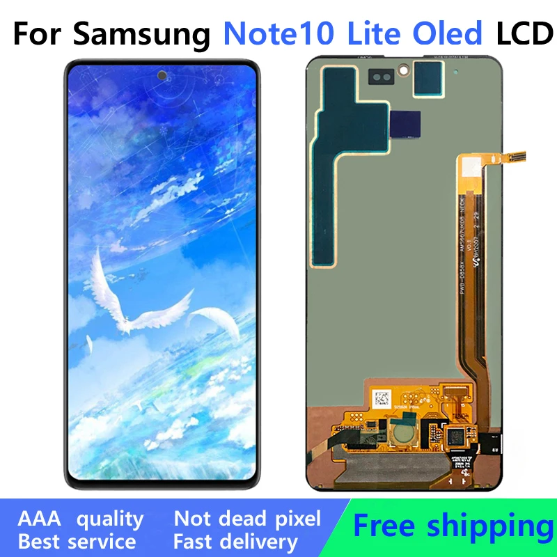 For Samsung Note 10 Lite OLED Lcd Display Digital Touch Screen For Samsung Note10 Lite SM-N770F LCD Screen Support Fingerprint