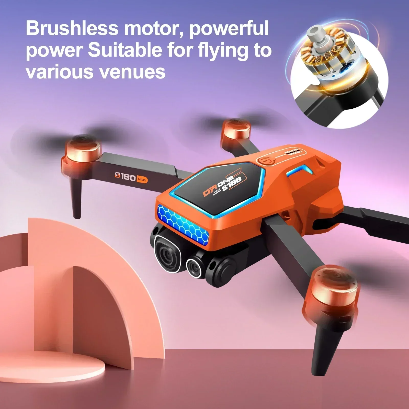 Flusso ottico S180 360 °   Drone GPS 5G WiFi 8K doppia telecamera ESC ad alta definizione per evitare ostacoli motore brushless RC pieghevole