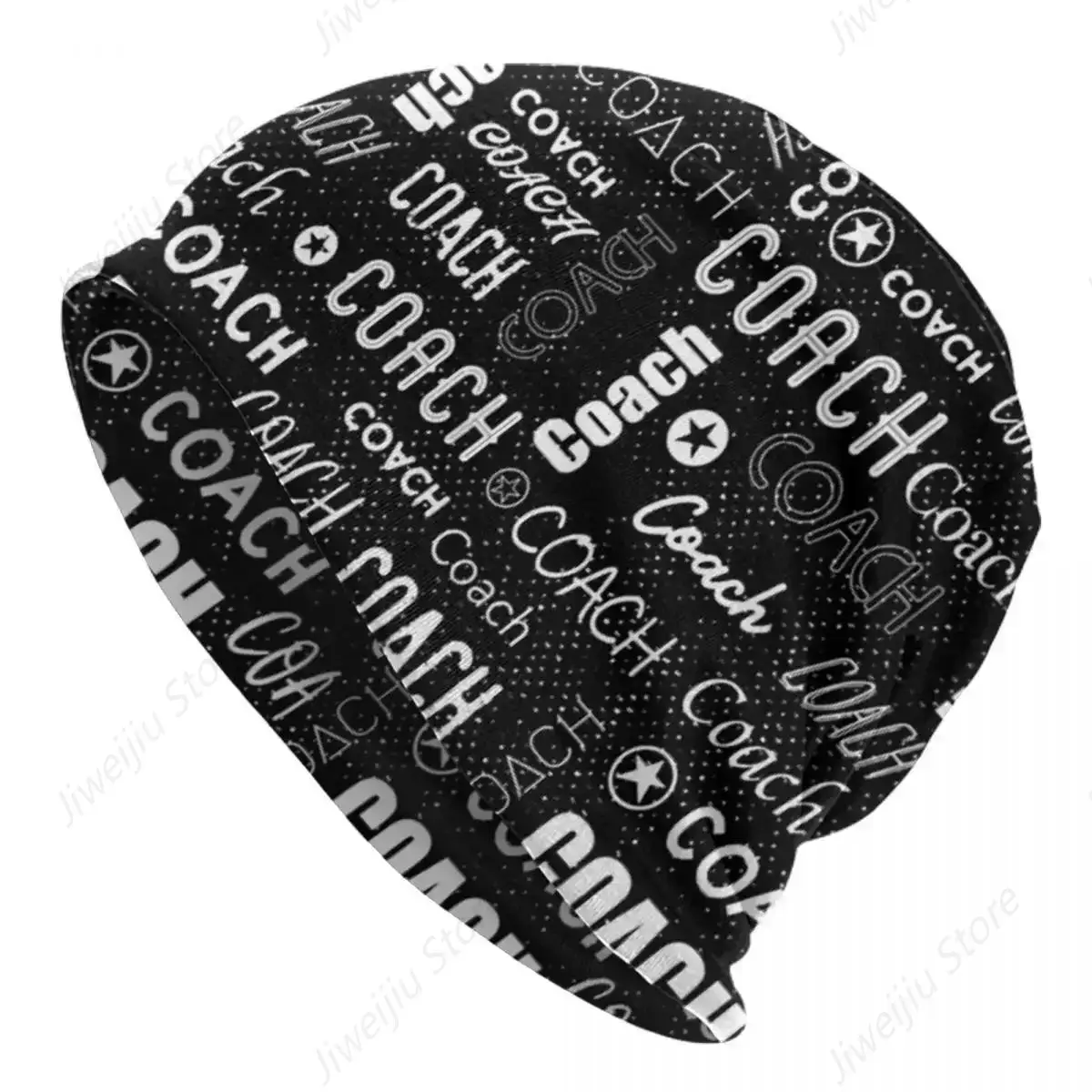 Coach On Black Warm Knitted Cap Hip Hop Bonnet Hat Autumn Winter Outdoor Beanies Hats for Men Women Adult