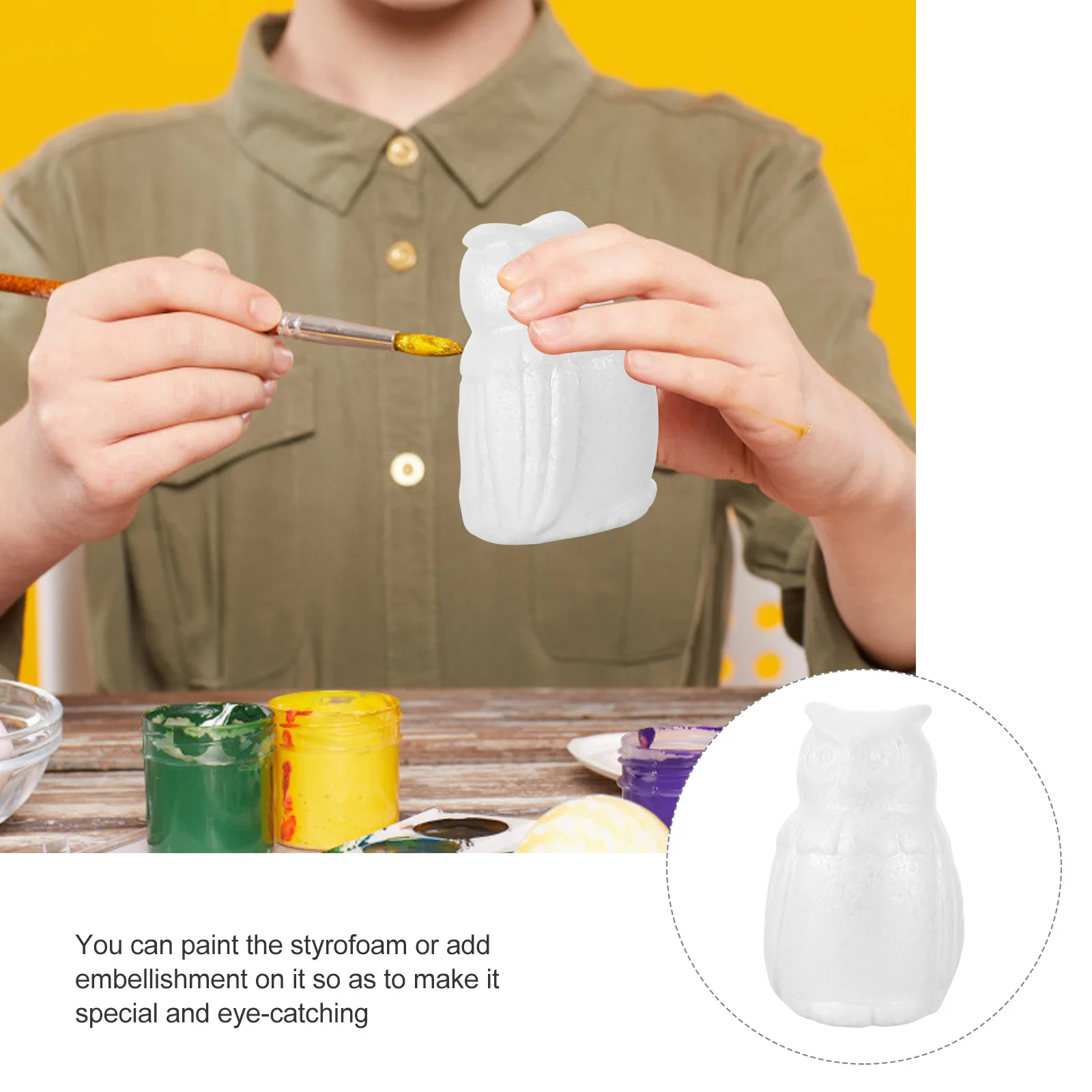 

4Pcs Owl White Blanks DIY Unfinished Craft Kits for Kids Children DIY Gift Supplies Decorative Home Art Projects Handmade