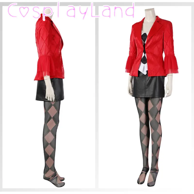 Movie Joker Costumes Red Lady Joker Cosplay Costume Disguise Harley Cosplay Outfit Woman Sexy Suit Halloween Fancy Dress