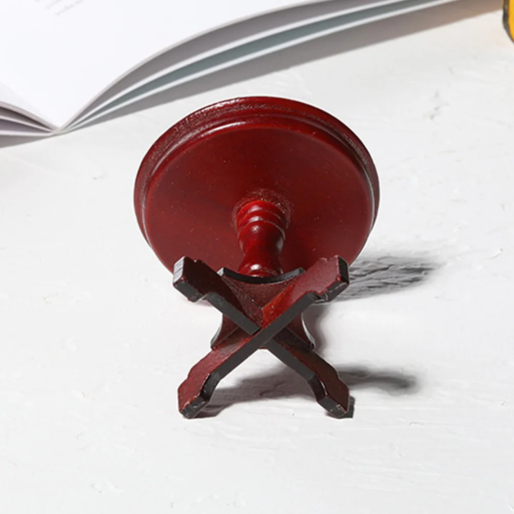 1 قطعة طاولة مستديرة صغيرة خشبية لتقوم بها بنفسك أثاث المنزل للأطفال مسرح ديكور طاولة صغيرة غرفة المعيشة المشهد الصغير