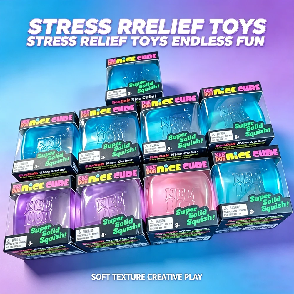 

Nice Cube Super Solid Squishy Fidget Toy Stress Anxiety Relief Transparent Soft Squeeze Toy for Kids Adults