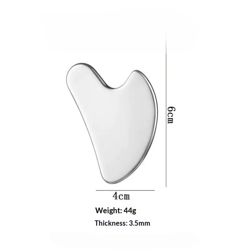 1 قطعة غوا شا أداة الوجه الفولاذ المقاوم للصدأ غواشا جهاز تدليك الطبيعية العالمي الوجه الفضة معدن غوا شا مجلس الجمال العناية بالبشرة #5