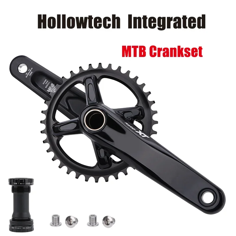 

Mountain Bike Hollowtech Integrated Crankset 170/175mm Crank Arms 32/34/36/38T 104bcd Crown for Bicycle Support 9/10/11/12 Speed