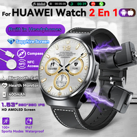 New Sapphire Screen Smart Watch Men 360*360 HD AMOLED TWS Headset Two In One Wireless Bluetooth Call Sport Fitness Smartwatches