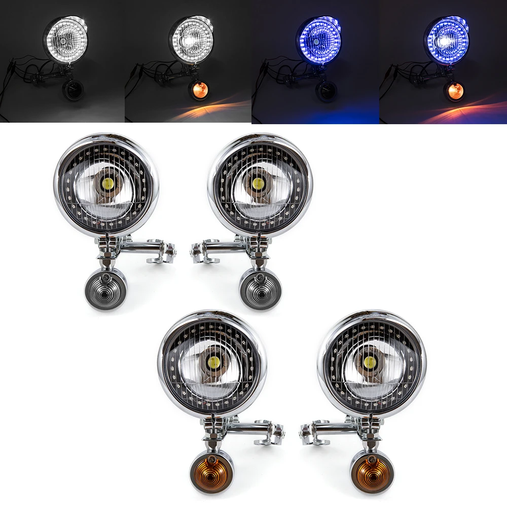 

For Suzuki Boulevard M109R M50 M90 M95 C109R C50 C90 S40 Marauder VZ800 Motorcycle Passing Lights Bar w/ Turn Signals Set