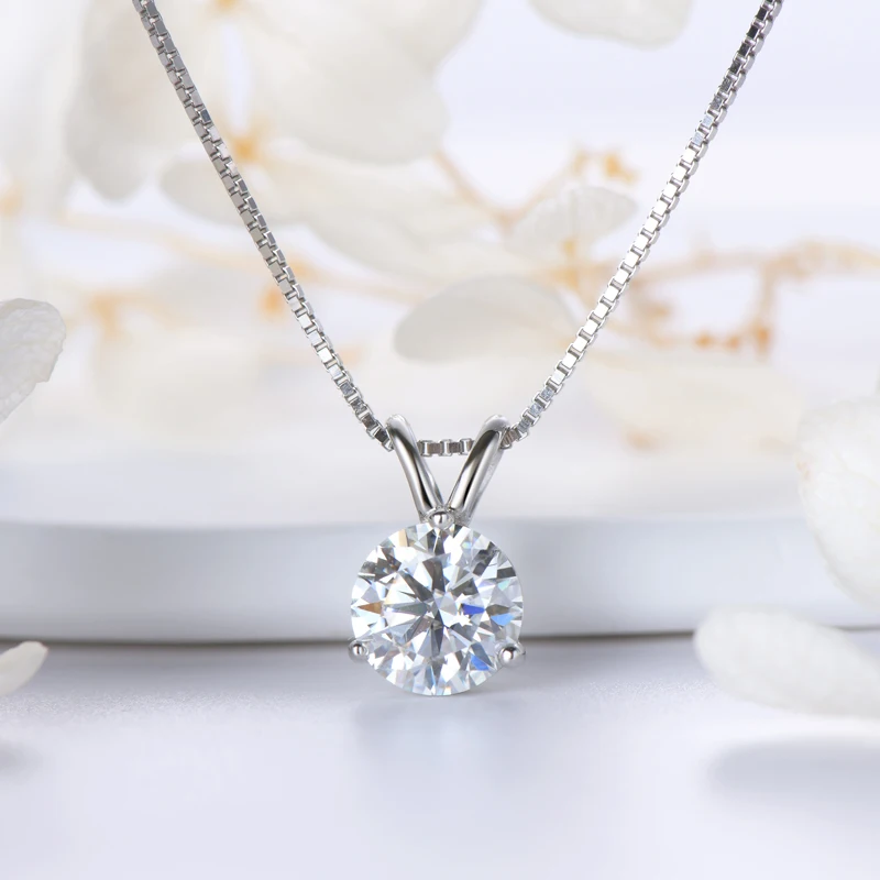 

OXTAO GRA Certificate 2ct Moissanite Necklace Pendant S925 Sterling Silver Lab Dimond Gem Necklaces Wedding Jewelry For Women