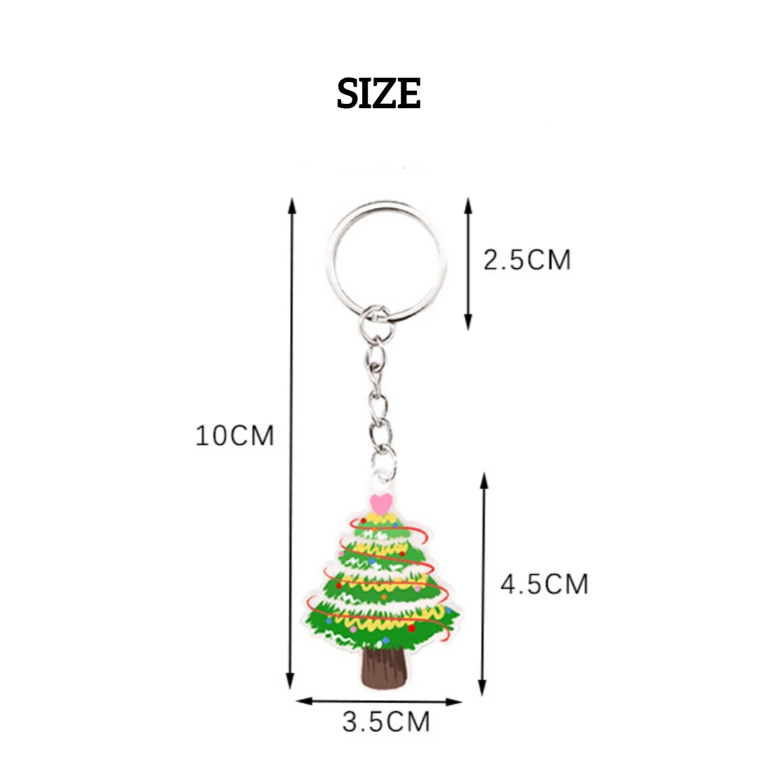 Christmas Tree Pendant Sparkling Festive Key Chain Christmas Tree Keychain Customizable Holiday Keyring For Keys Stocking Gift