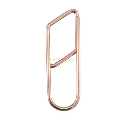 10pcs Geometric Rose Gold Paper Clips Electroplated Creative Styling Paper Clips Decorative Storage