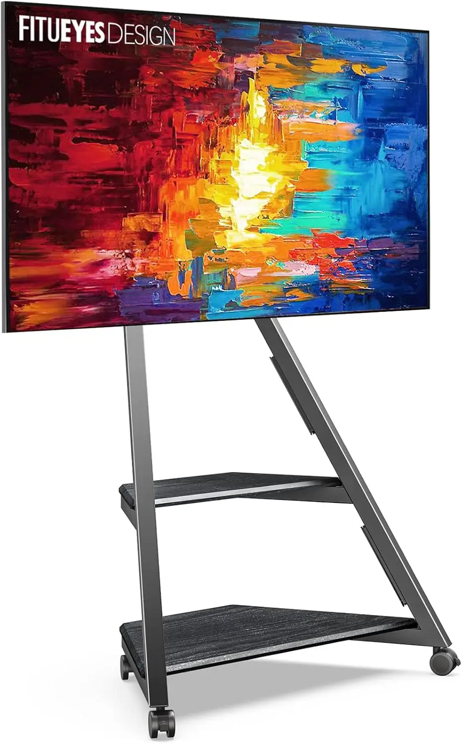 32-65인치 TV용 코너 TV 스탠드, 높이와 회전 조절이 가능한 롤링 카트, 작은 공간을 위한 모던 디자인