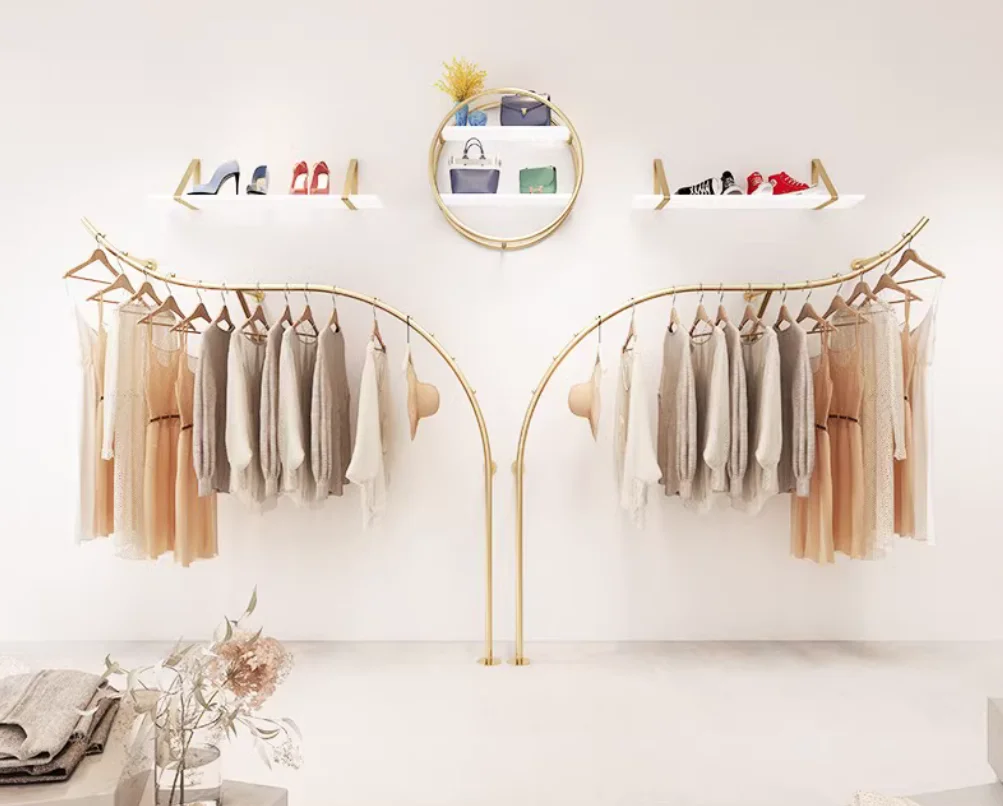 Clothing Store Display Rack, Clothes Rack Display on The Wall, Wall Mounted Clothes Hanger