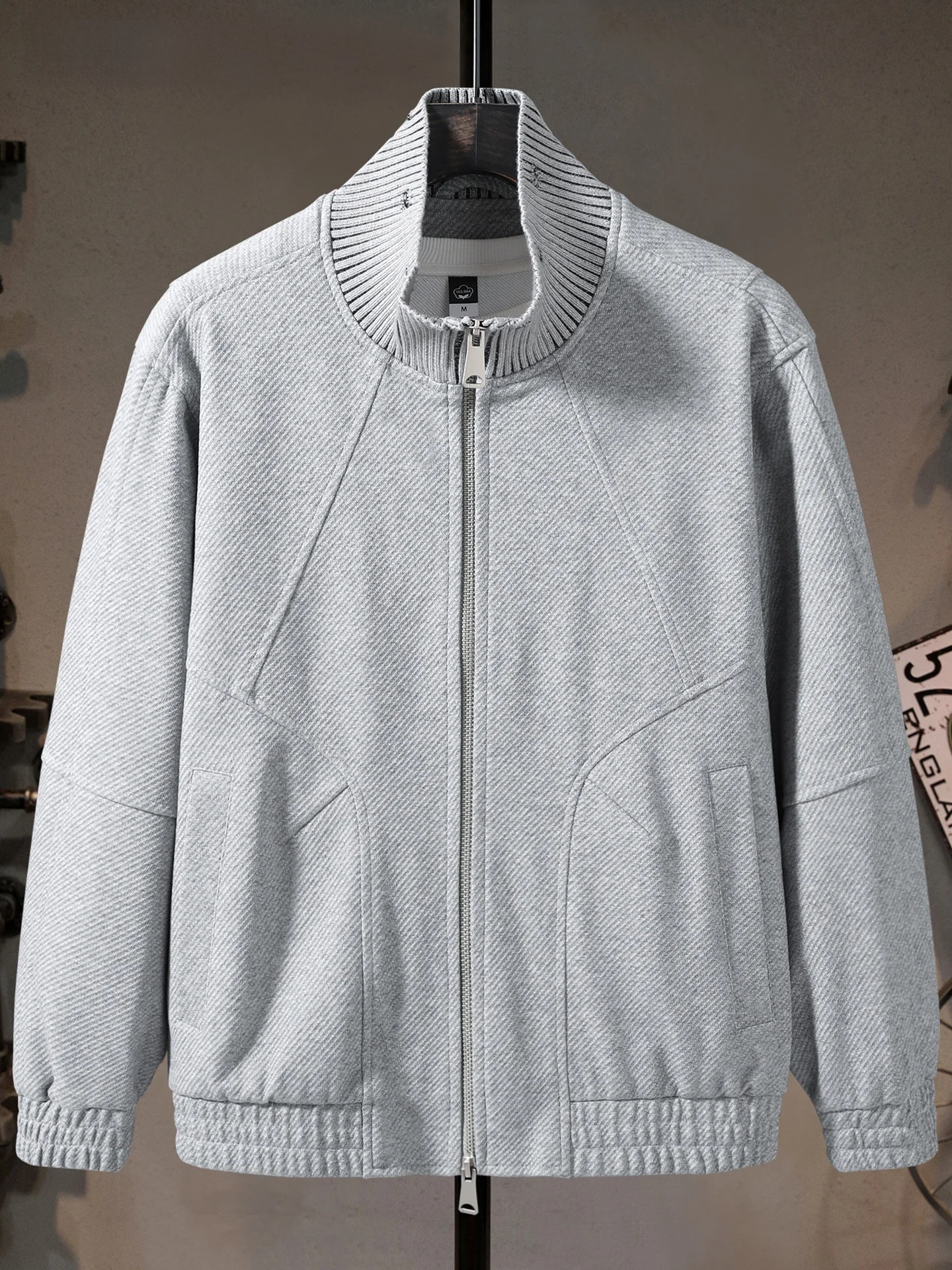 

Модная японская вязаная куртка с высоким воротником на молнии для мужчин, новинка 2025 года, повседневная теплая верхняя одежда из смесового полиэстера и хлопка