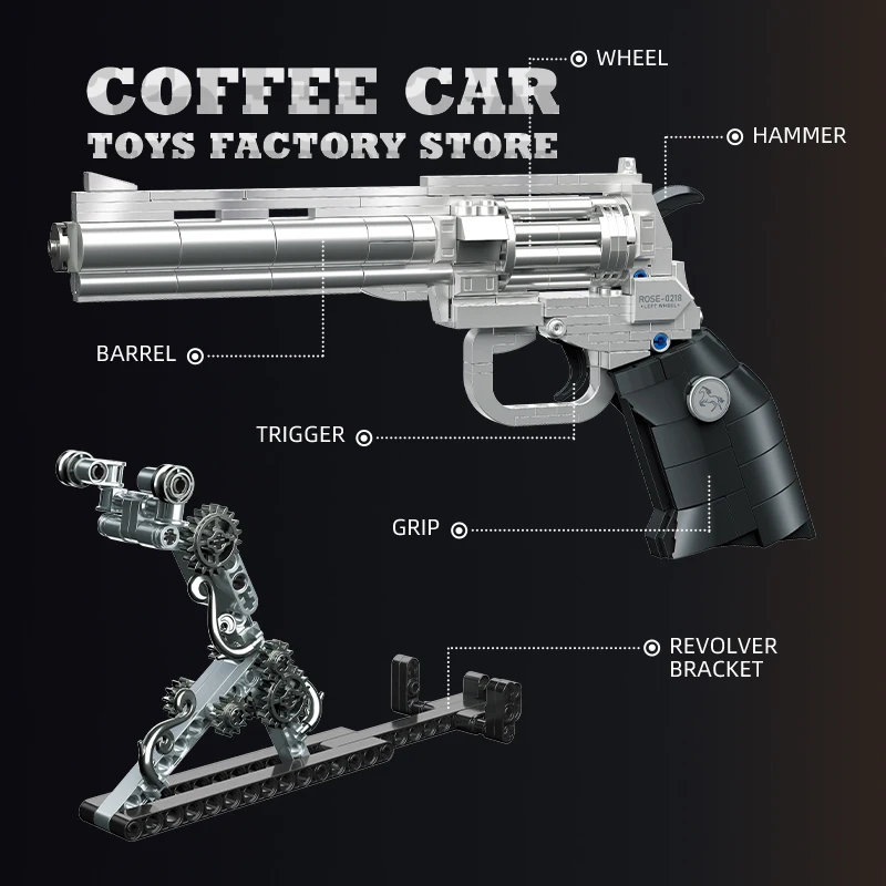 631 قطعة الإبداعية Mecha روز مسدس مسدس اللبنات التقنية زهرة حمراء البتلة بندقية MOC الطوب تجميع لعبة الكبار طفل هدية #4