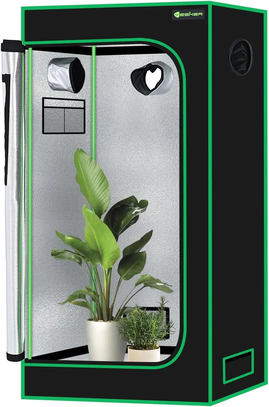 

Тент для выращивания растений 2x2 фута (24x24x48 дюймов) с высокой отражающей майларовой пленкой, небольшой, для выращивания в помещении, из ткани Оксфорд 600D, с окном для наблюдения и съемной дверцей