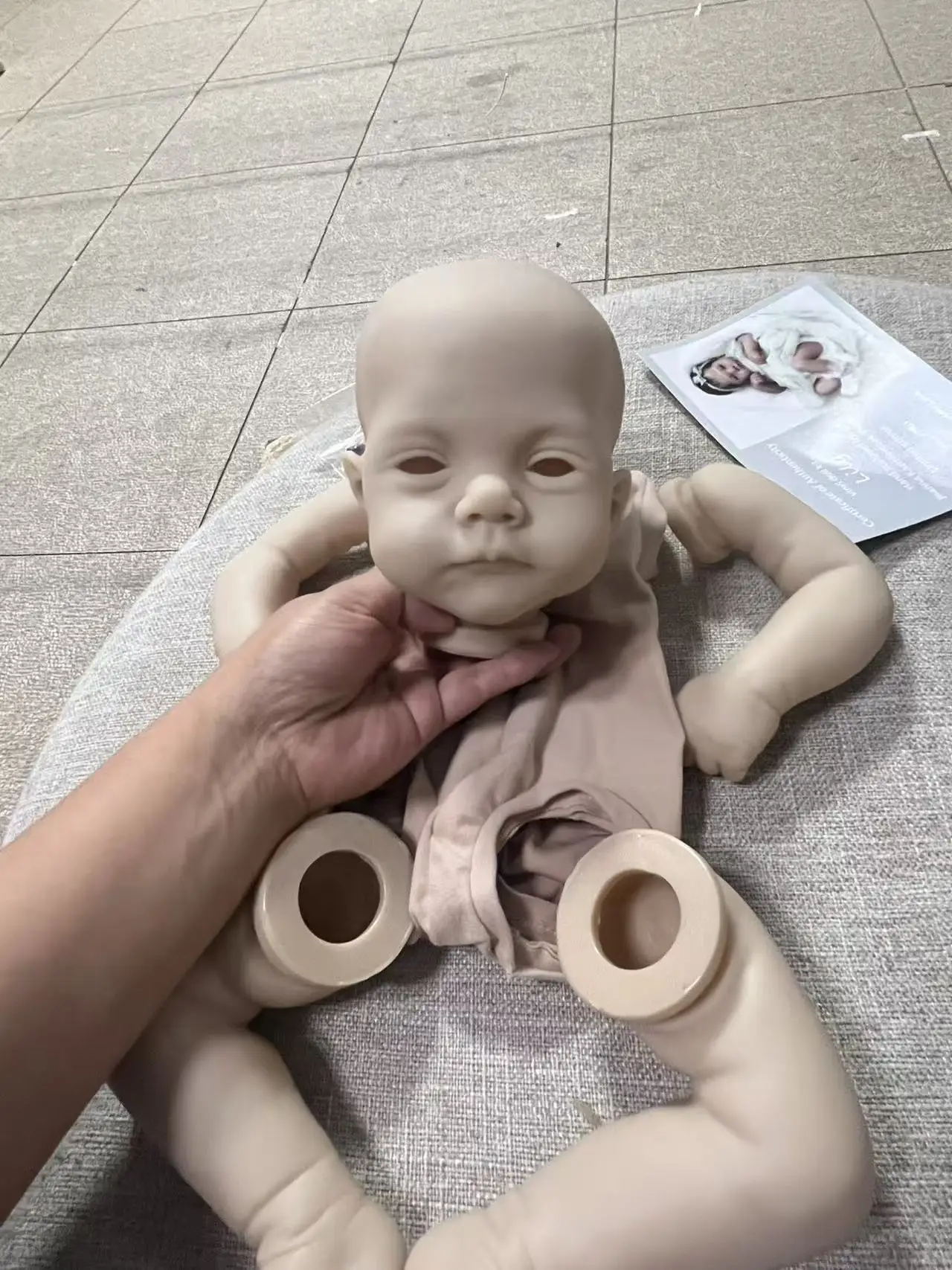 19inch Reborn Doll Kit Awake Baby Lily Soft Touch Fresh Color Doll Parts with Cloth body COA and Eyes Included